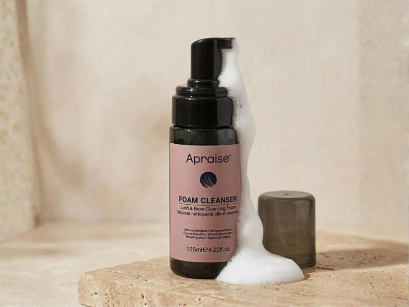 Apraise Foam Cleanser with foam spilling